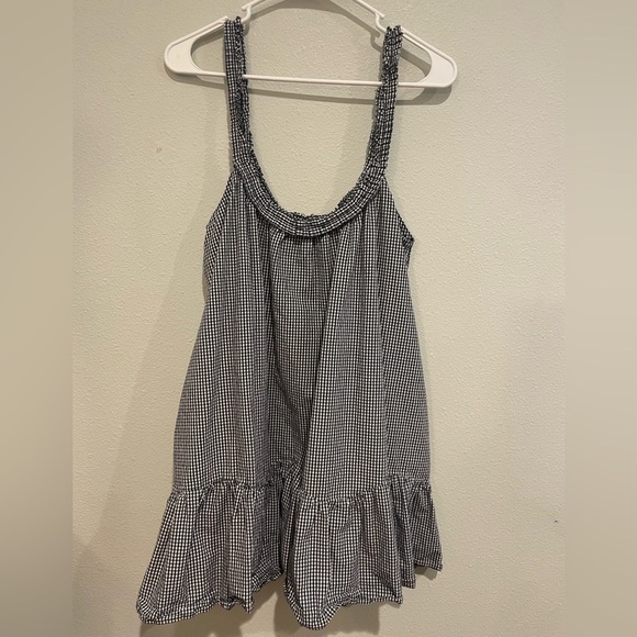 Zara Trafaluc Navy and White Checkered babydoll dress - Picture 6 of 6